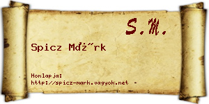Spicz Márk névjegykártya